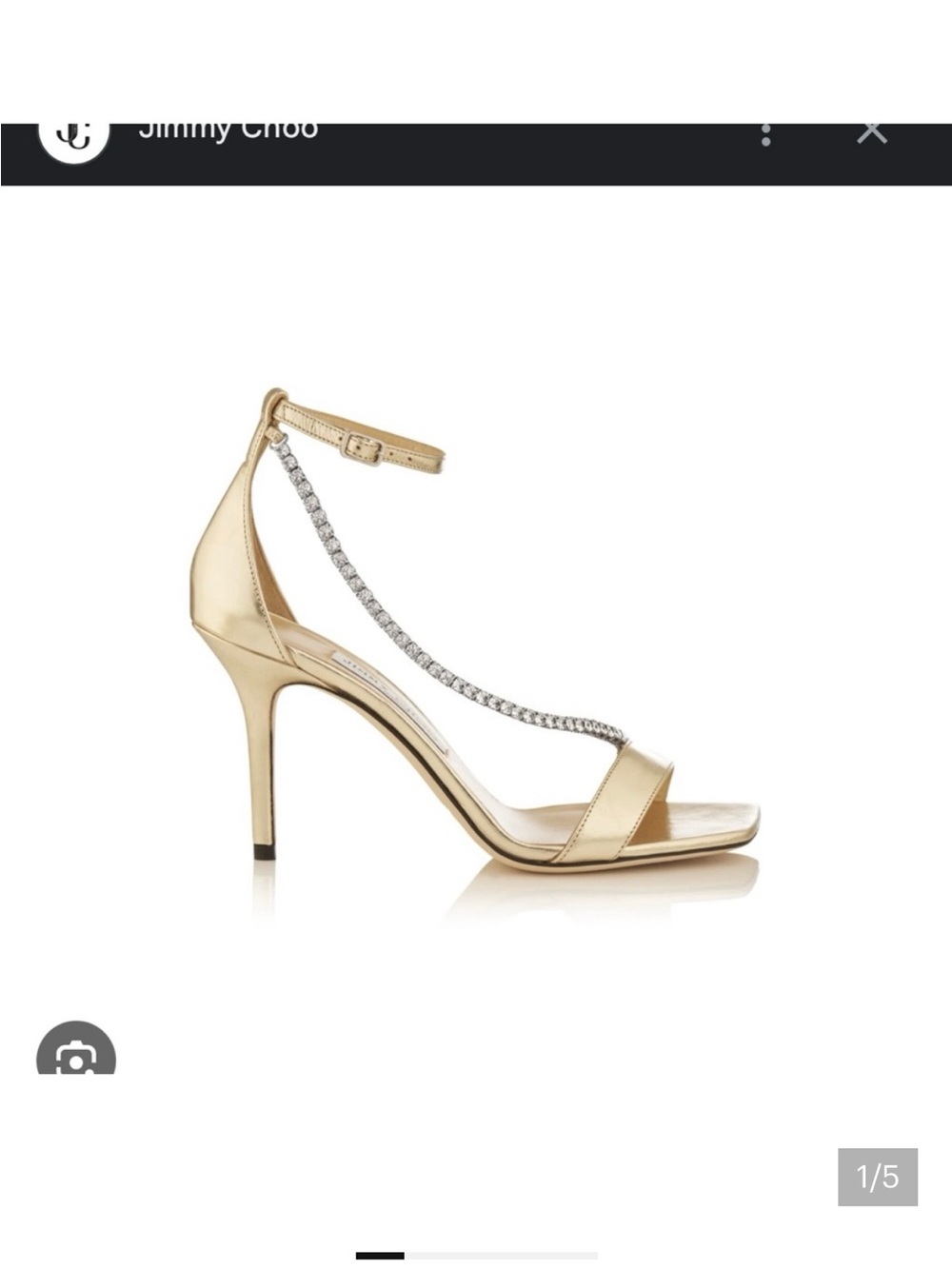 Jimmy Choo Gold Crystal-Embellished Ankle-Strap Heels